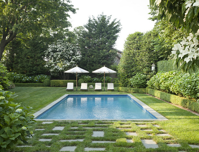 Pool-Backyard.-Classic-Pool-backyard-Ideas.-Pool-backyard-with-mature-landscaping-in-the-Hamptons.-Pool-Backyard-ClassicPool-Jenny-Wolf-Interiors.